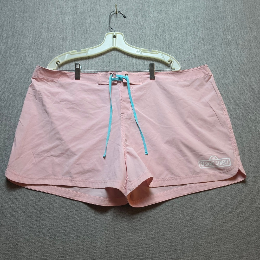 Sesame Street Board Shorts Women XXL Pink SeaWorld Busch Gardens Swim Trunks